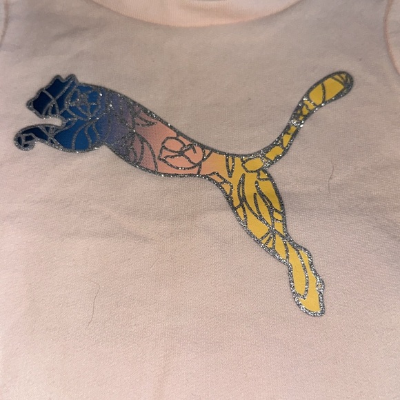 Puma Kids - Light Pink Sweatshirt with Colorful Logo - Picture 2 of 3